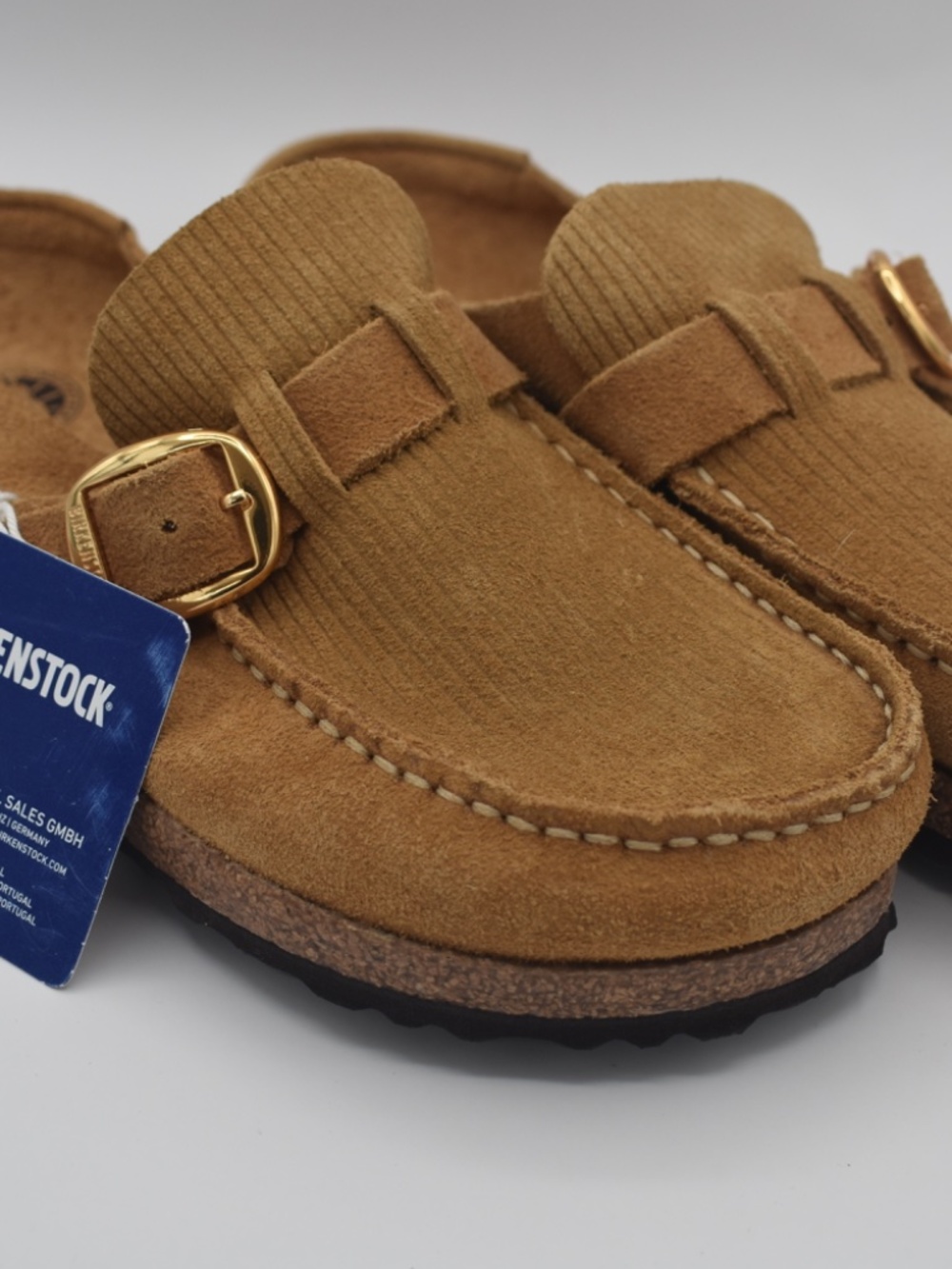 NWT Birkenstock Buckley Suede Corduroy Clog in Cork Brown Size 39